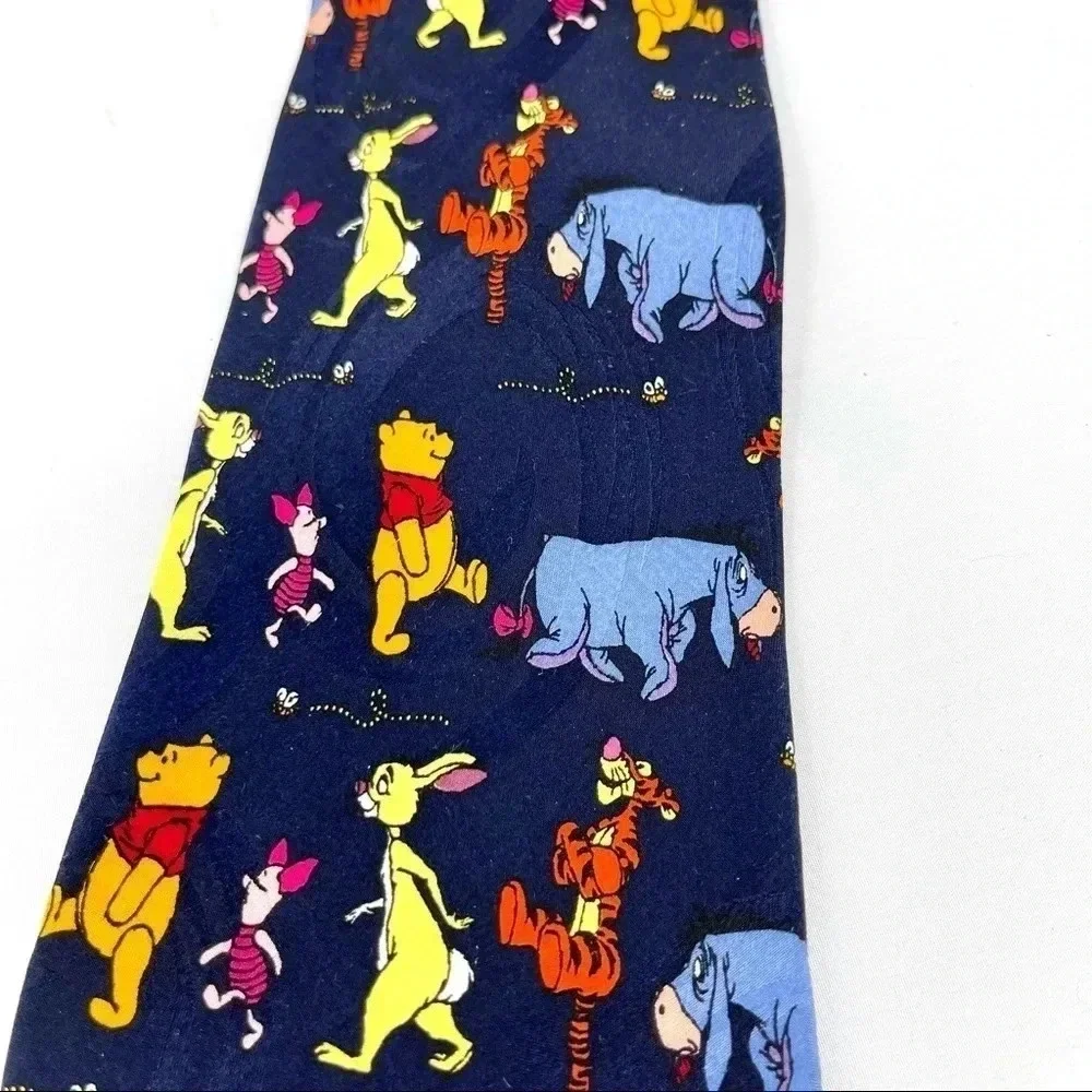 Pooh and Friends Navy Silk Tie‎ Made by Disney